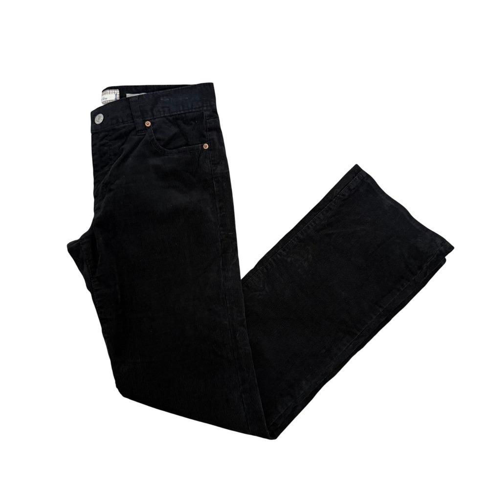 Black Grunge Corduroy Stretch Bootcut Pants - Picture 3 of 7